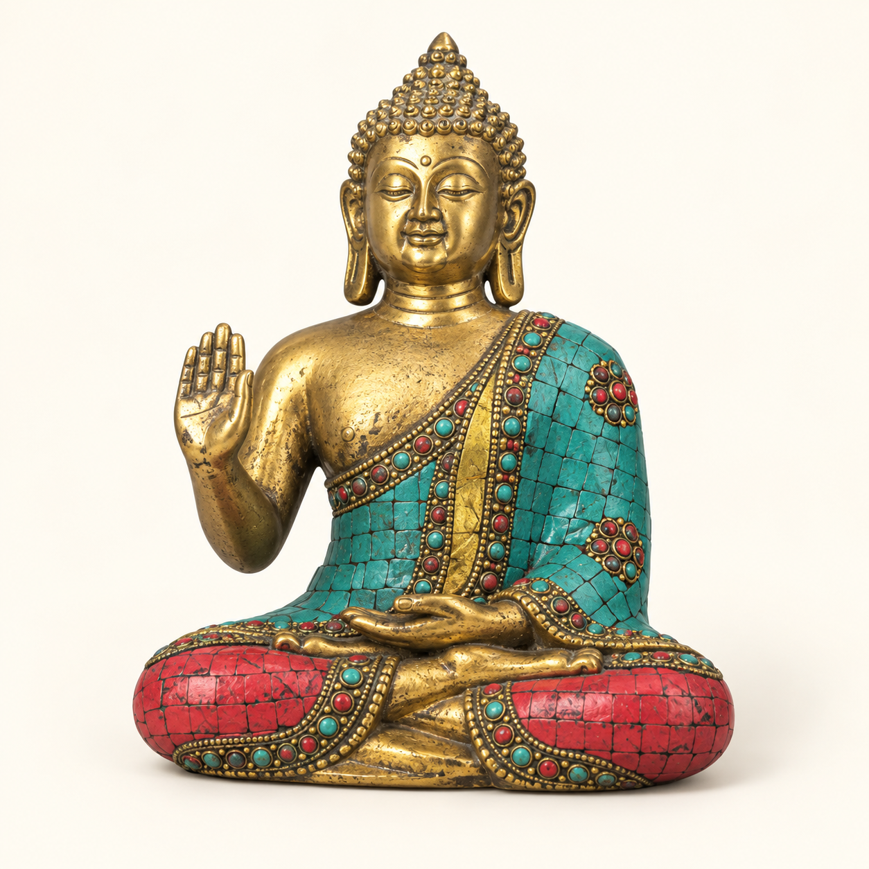 Mosaic Robe Buddha on an ivory studio background