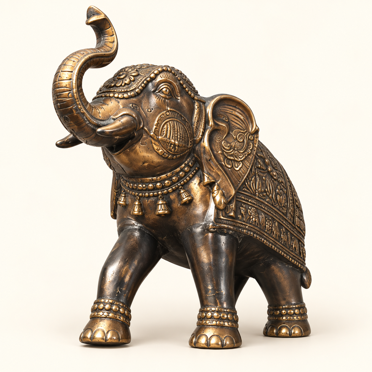 Grand Procession Elephant on an ivory studio background