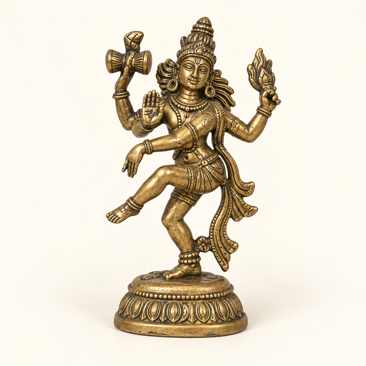 Small Nataraja Sculpture on an ivory studio background